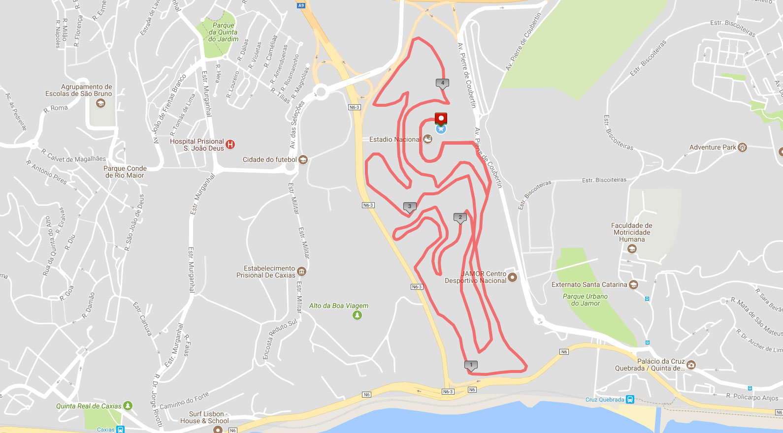 Mapa do Percurso 8 Km